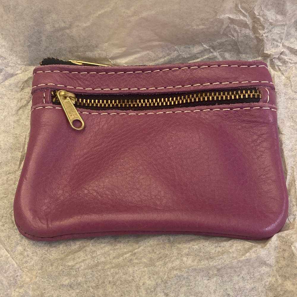 Portland Leather Goods double zip wallet/pouch. New